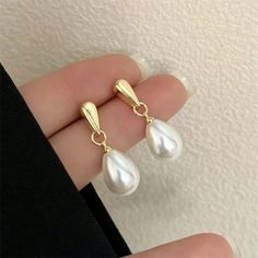 Pearlescent Waterdrop Earrings Earrings Ecuyeres Gold Teardrop Pearl Earrings, Versatile Jewelry, Opal Earrings Stud, Opal Studs, Fashion Jewelry Earrings, Pearl Earrings Dangle, Stunning Earrings, Girls Jewelry, Ear Jewelry