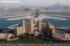 an aerial view of the palace hotel in abura, united arab emirates is shown