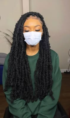 Wet And Wavy Natural Hair, Long Thick Butterfly Locs, Thick Butterfly Locs, Mid Back Butterfly Locs, Butterfly Locs Hairstyle Ideas, Butterfly Locs Styles, Butterfly Locs Hairstyle, Distressed Butterfly Locs, Butterfly Twist