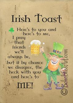 an irish poem with a lepreite holding two mugs of beer and the words,