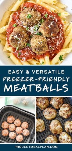 meatballs and pasta are the perfect meal to make for dinner or as an appetizer