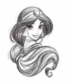 disney princess ariel from the little mermaid movie, drawn by hand with black and white pencils