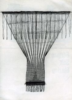 a drawing of a net hanging from the ceiling with fringes on it's sides