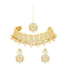 PRICES MAY VARY. Traditional gold-plated choker necklace set Embellished with intricate Kundan work and pearls Includes matching jhumka earrings and maang tikka Adjustable closure for a comfortable fit Perfect for weddings, festivals, and special occasions High-quality craftsmanship and durable materials Add a touch of timeless elegance to your ethnic ensemble with this exquisite Traditional Gold-Plated Kundan Choker Necklace Set, adorned with delicate pearls. This beautiful jewelry set includes Desi Jewelry, Kundan Choker Necklace, Indian Choker Necklace, Kundan Work, Kundan Choker, Maang Tikka, Choker Necklace Set, Kundan Necklaces, Jhumka Earrings