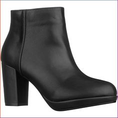 PRICES MAY VARY. 100% VEGAN: Eco-friendly and in control. Buy these guilt-free, knowing your purchase is making no dent in the environment! BOOTIE CONFIDENCE: Strike up a conversation with confidence whenever you have on these ankle boots. These ankle boots go with almost any outfit, so pair with confidence! EASY ON/OFF: Effortlessly slip these on and off with a side zipper. A sturdy rubber slip-resistant sole ensures maximum comfort through prolonged wear. JUST ENOUGH LIFT: Enjoy the premium st Black Fall Shoes, Chunky Heel Ankle Boots, Activewear Fashion, Platform Ankle Boots, Chunky Platform, Fall Shoes, Ankle Bootie, Guilt Free, Heeled Ankle Boots