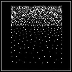 an abstract black and white photo with dots in the shape of a rectangle on a black background