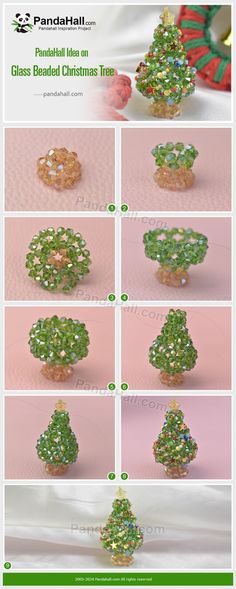 【PandaHall・レシピ】クリスマスツリーペンダント Beaded Ornaments Patterns Free, Seed Bead Snowflake, Beaded Christmas Ornaments Diy, Beaded Holiday Ornaments, Christmas Beads Craft, Chainmaille Jewelry Patterns, Beaded Christmas Tree, Christmas Jewelry Diy