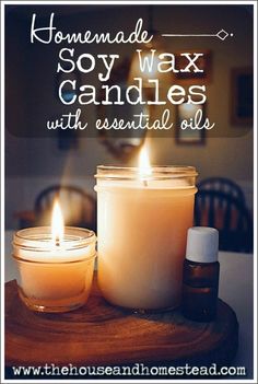 homemade soy wax candles with essential oils