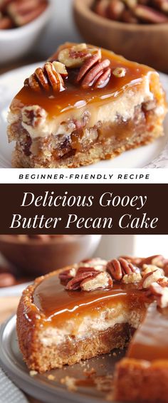 Image for Delicious Gooey Butter Pecan Cake Maple Pecan Sheet Cake, Pecan Ooey Gooey Butter Cake, Sweet Potato Ooey Gooey Cake, Buttered Pecan Cake, Gooey Cake Recipes, Butter Pecan Poke Cake Recipes, Brownie Pecan Pie Ooey Gooey Butter Cake, Brandy Cake Recipe, Bourbon Butter Cake