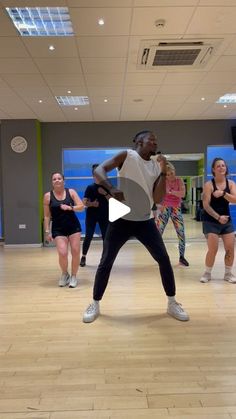 a group of people in a dance class