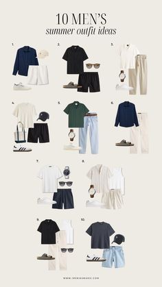 10 Men's summer outfit ideas that are casual and neutral. Summer outfits for men that are perfect for casual occasions.  mens outfits. stylish mens outfits. men’s outfits. guy outfits. men's fashion. men’s summer outfits. guys summer outfits. men summer outfit. summer fits men. summer men outfit. mens summer outfits Summer Style Man Outfit, Summer In Italy Men Outfit, Men’s Europe Summer Style, Men’s Capsule Wardrobe Summer Europe, Outfit Ideas Men Philippines, 30 Year Old Mens Fashion Summer, British Summer Outfits Men, First Date Outfit Men Summer, Singapore Men Outfit