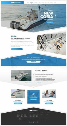 the landing page for a boat company that sells new boats and is designed to look like it