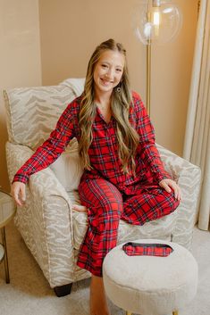 3 Piece Red Plaid PJ Set Plaid Pjs, Cozy Pjs, Flannel Pajama Sets, Cozy Pajamas, Flannel Pants, Plaid Pajamas, Flannel Pajamas, Swimsuit Models, Pajamas Set