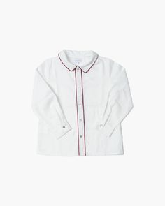 100% Cotton European Fabric Delicate 30-degree cycle machine wash Garment fits true to size Responsibly made in Spain by Amaia Long Sleeve Cotton Top For Daywear, Cotton Long Sleeve Top For Daywear, White Cotton Shirt With Spread Collar, Cotton Shirt With Spread Collar For Loungewear, Collared Cotton Top For Daywear, Red Cotton Shirt With Spread Collar, Relaxed Fit Cotton Shirt With Collar, Classic Long Sleeve Shirt For Loungewear, Classic Long Sleeve Loungewear Shirt