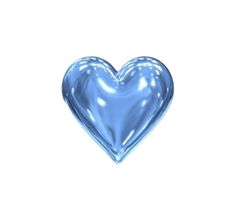 a shiny blue heart shaped object on a white background with room for text or image