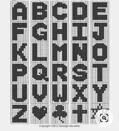 cross stitch alphabets in black and white with the letter's lowercasees