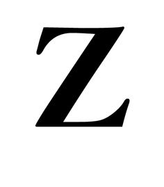 the letter z is shown in black and white