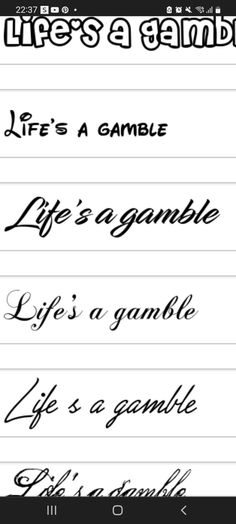 an image of some type of writing on a tablet screen with the words life's a game