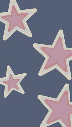 three pink stars on a blue background