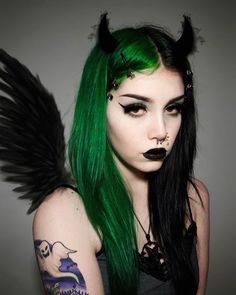 Bath Skincare, Dark Green Hair, Goth Hair