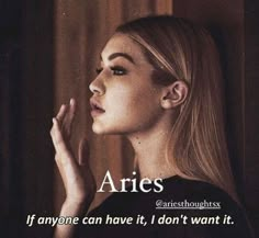 a woman with her hand on her face and the words aris above her head