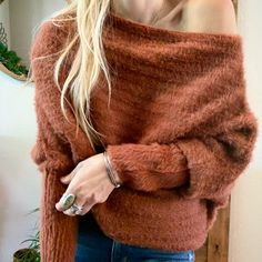 Sooo Soft And Cozy. Can Be Worn Off One Shoulder Or Not. S, M, L Slouchy Sweater, Fall Winter Outfits, Shoulder Sweater, Colorful Sweaters, Off The Shoulder, Winter Outfits, One Shoulder, Fall Winter, Sweaters For Women