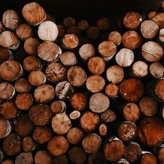 wood is stacked up and ready to be used