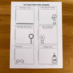 a sheet of paper with instructions on how to use stickers for sticky note templates