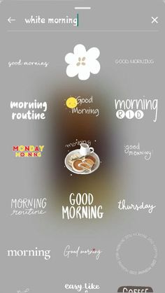 the different types of food and drinks are shown in this graphic style, including coffee