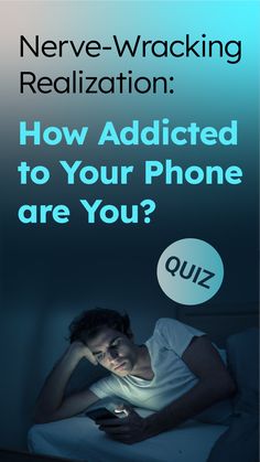 a man laying in bed looking at his cell phone with the text never - wracking realization