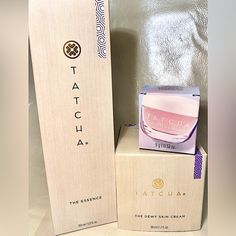 Tatcha Skincare Bundle - All New - Have Never Been Usd, Only Opened To Take Photos - None Are Expired Bundle Includes: - Tatcha The Dewy Skin Cream 1.7 Oz/50 Ml. Retails For $79.00 - Tatcha The Essence Skincare Boosting Treatment 5.1 Oz/150 Ml. Retails For $110.00 - Tatcha The Kissu Lip Mask 0.32 Oz/9 Ml. Color Is Original. Retails For $29.00 Total Bundle Retails For $218.00 Kissu Lip Mask, Essence Skincare, Tatcha Skincare, Skincare Bundle, Dewy Skin, Lip Mask, Skin Cream, Skin Care Women, New Color