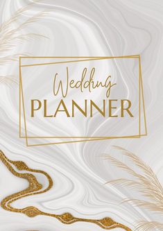 a wedding planner with gold glitter on it and the words,'wedding planner '