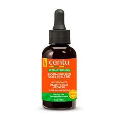 Help promote healthy hair growth with a nutritious, biotin-powered formula when you use Cantu Biotin-Infused Strengthening Hair & Scalp Oil. Dense with ingredients such as tea tree, peppermint, and avocado, your scalp will feel healthy and rejuvenated with every use. Our oil-based formula is lightweight enough not to cause greasiness. Biotin, essential oils, menthol & benzyl nicotinate are powerful ingredients used to help promote healthy hair growth and provide results you can see AND feel! Use Cantu Hair, Strengthening Hair, Stop Hair Breakage, Feel Healthy, How To Grow Your Hair Faster, Scalp Scrub, Scalp Oil, Promote Healthy Hair Growth, Hair Control