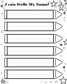 i can write my name worksheet with stars on the border and writing paper