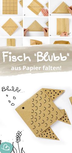 the instructions for how to make a paper fish