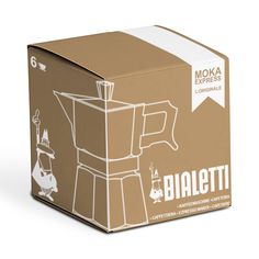 a box with a coffee maker in it