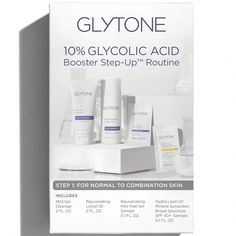 BuyGlytone 10% Glycolic Acid Booster Step-Up Routine: Step 1 For Normal to Combination Skin online with Dermstore. We have a great range ofproducts available. Improve Appearance, Natural Exfoliant, Skin Cleanse, Skincare Tools, Gel Cleanser, Mineral Sunscreen, Broad Spectrum Sunscreen, Glycolic Acid