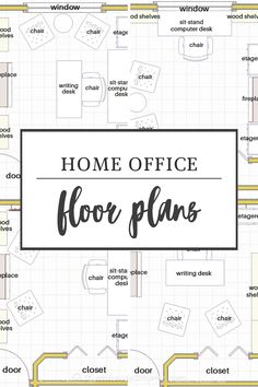 a floor plan with the words home office floor plans in black and white on it