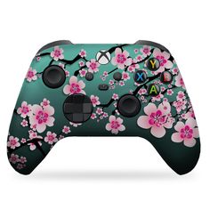 a controller that has flowers on it