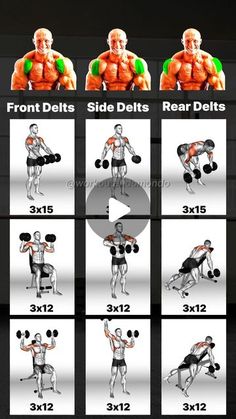 Endomondo on Instagram: "Sculpt Your Shoulders with Dumbbells Only! 💪
✅SAVE THIS FOR LATER🔥!
✅SAVE/SHARE to add to your routine
➖➖➖➖➖➖➖➖➖➖➖
Choose 4-5 exercises in the list to incorporate in your Workout Routine.

Front Delts Exercises:
1️⃣ Dumbbell Front Raise: 3x15 reps
2️⃣ Arnold Press: 3x12 reps
3️⃣ Dumbbell Shoulder Press: 3x12 reps

Side Delts Exercises:
1️⃣ Dumbbell Lateral Raise: 3x15 reps
2️⃣ Dumbbell Upright Row: 3x12 reps
3️⃣ Dumbbell Alternate Shoulder Press: 3x12 reps

Rear Delts Exercises:
1️⃣ Dumbbell Face Pull: 3x15 reps
2️⃣ Dumbbell Incline T Raise: 3x12 reps
3️⃣ Dumbbell Reverse Fly: 3x12 reps

Rest from 60-90 seconds between each set.
♦️➖➖➖➖➖➖➖➖➖➖
👉 Get a full guide now: https://www.endomondo.com/exercise/shoulder-workouts 
🔔 Turn on post notification ✅
➖➖➖➖➖➖➖➖➖➖♥️ Delts Exercises, Workouts Shoulders, Dumbbell Lateral Raise, Exercise Shoulder, Front Delts, Dumbbell Upright Row, Reverse Fly, Upright Row, Dumbbell Shoulder