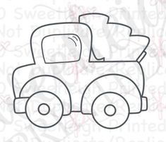 a drawing of a truck with the word love on it