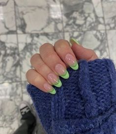 Nails Inspirational Almond, Green Multicolor Nails, Kpop Nails, Beauty Tricks, Bright Nails, School Dance, Manicure Y Pedicure