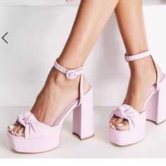 Brand New. No Box. Heel Height: 12.5cm/5" Pink Platform Heels, Pink Platform, Asos Shoes, Platform Sandals Heels, Pink Outfit, Heeled Sandals, Platform Heels, Pink Color, Open Toe