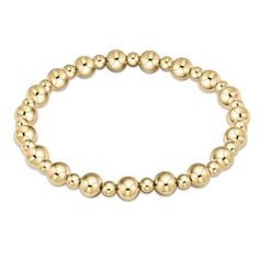 Classic Gold Grateful Pattern 6mm Bead Bracelet Women's Jewelry enewton Gold Beaded Bracelet, Bead Sizes, Classic Bracelets, Gold Bead Bracelets, Classic Gold, Bracelet Collection, Roll On, Bracelet Stack, Sterling Silver Bead