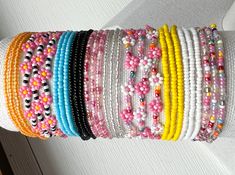 SPECIAL LAUNCH PRICE 🦋 LIMITED QUANTITIES AT THIS PRICE Seed Bead Bracelet  Stretch Beaded Daisy Bracelet  Stackable Colorful Everyday Bracelet  * Listing is for a single bracelet  * Made from glass seed beads from around the world* * Tiny glass seed beads (approximately 2-3mm size 11) * Available in multiple sizes * Strung on durable beading elastic. 🦋 BUILD A STACK Purchase bracelets from this collection and our other collections for a look that is unique to you and your wardrobe. Find your Assorted Beaded Bracelets For Crafting, Pink Beaded Friendship Bracelets For Crafting, Adjustable Assorted Colorful Beaded Bracelets, Adjustable Multicolor Beaded Chain Bracelets, Pink Friendship Bracelets With Colorful Beads For Crafting, Layered Seed Bead Bracelet, Pastel Seed Bead Bracelet, Pink Multi-strand Beaded Bracelets Gift, Seed Bead Bracelets Flower Daisy Chain