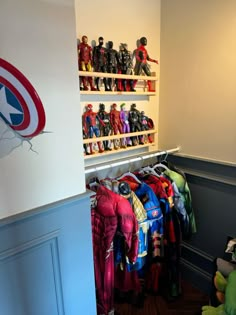 a room filled with lots of toys and action figures