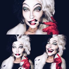 Cruella Deville Halloween, Horror Disney, Halloween Maquillaje, Halloween Costumes Women Scary, Makeup Clown, Makeup Zombie, Party Make-up