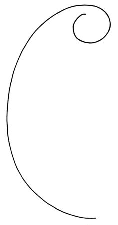 a black and white drawing of an oval with a spiral in the center, on a white background