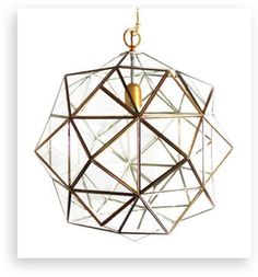 the cover of an article with a geometric light fixture hanging from it's side