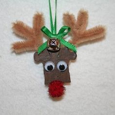 a christmas ornament with a reindeer's head on it